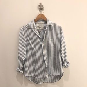 Frank & Eileen Linen Stripe Button Up